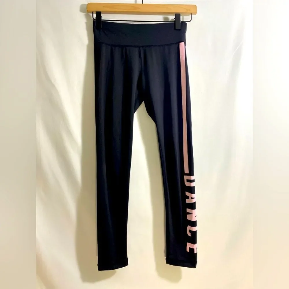 Justice black dance leggings 92% Polyester size 10